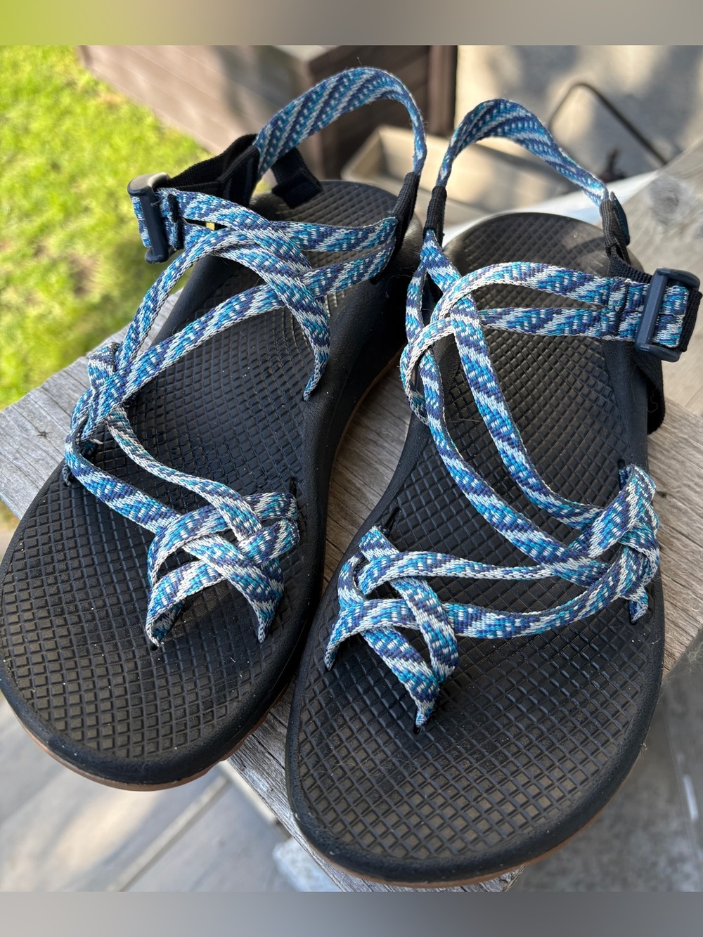 Chaco Z/Cloud X2 Strappy Hiking Sandals - Pivot Navy Blue - Size 8W
